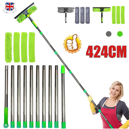 Telescopic Extendable Window Cleaner Equipment Glass Cleaning 4.5m Squeegee