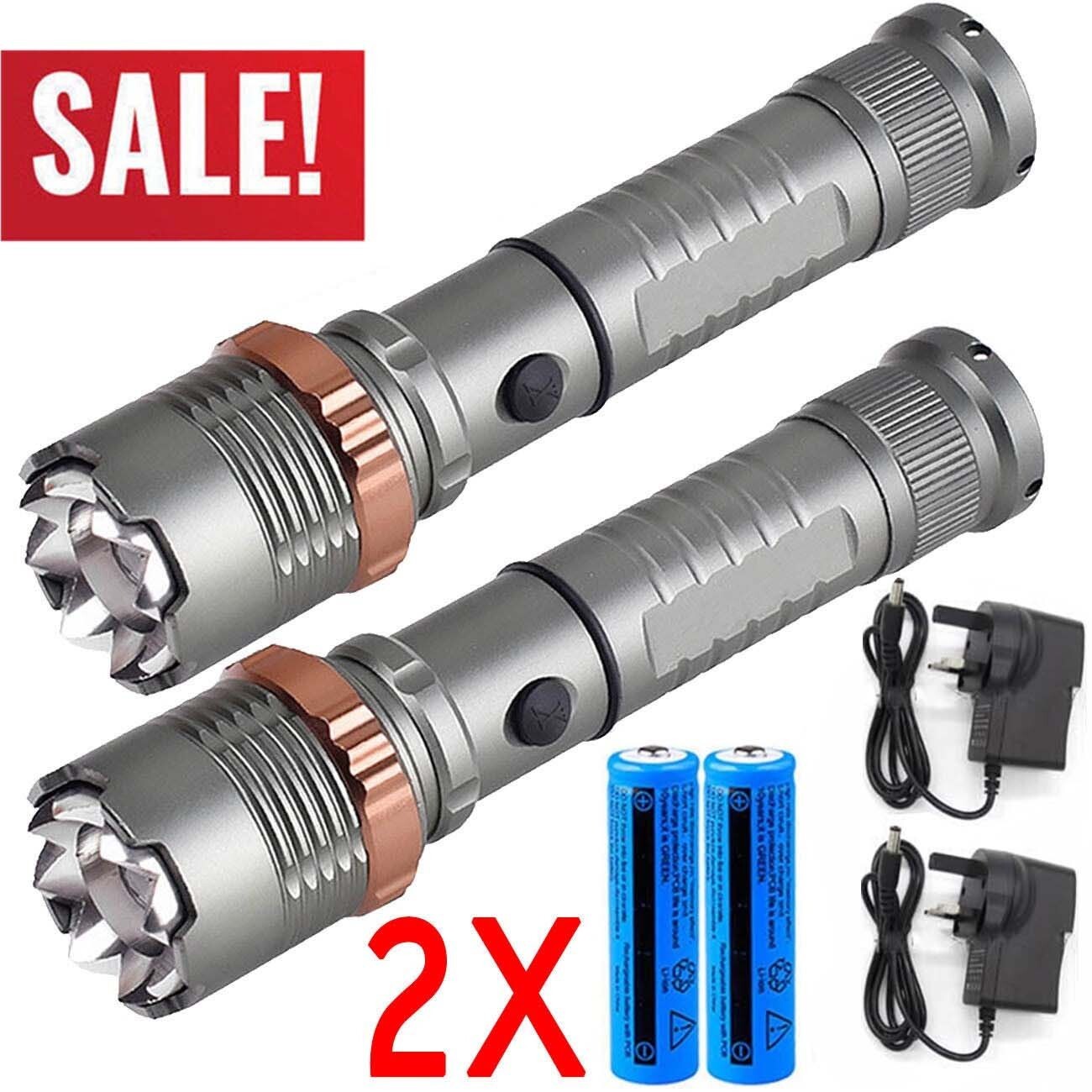LED Tactical Flashlight Rechargeable LED Work Light Super Bright Torch Emergency Light Escape Hammer Camping Lamp
