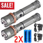 LED Tactical Flashlight Rechargeable LED Work Light Super Bright Torch Emergency Light Escape Hammer Camping Lamp