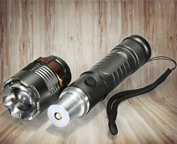 LED Tactical Flashlight Rechargeable LED Work Light Super Bright Torch Emergency Light Escape Hammer Camping Lamp